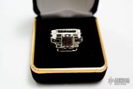 Silver and Black Sapphire Ring