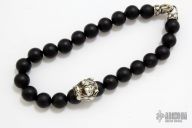 Silver and Onyx Pitbull Bracelet