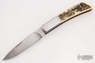 Silver Knight - Scrimshawed Ivory Micarta