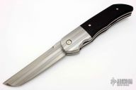 Single Issue Tanto Flipper - Tuxedo Damascus and Ebony - 2016 Solvang