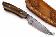 Small Damascus Fixed Blade