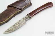 Small Damascus Fixed Blade
