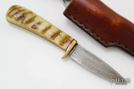 Small Damascus Fixed Blade