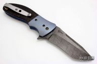 Snap Tanto Flipper - Damascus Blade