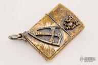 Steel Flame Zippo - Crusader Cross and Rampant Lion