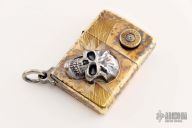 Steel Flame Zippo - Darkness Skull w/ Wings