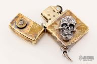 Steel Flame Zippo - Darkness Skull w/ Wings