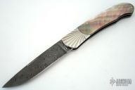 Damascus & Black Lip Pearl Lockback