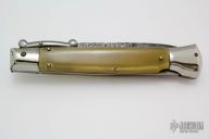 Swing Guard Lockback Stiletto Auto - Damascus