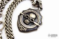 USN Skull Pendant and Chain