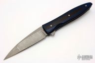 Wharncliffe Flipper - Black/Blue Carbon Fiber