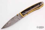 Damascus and Buffalo Horn Linerlock