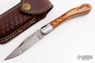 Damascus and Zebrawood Lockback