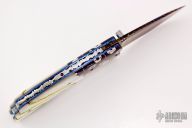 Blue Damascus and MOP Linerlock