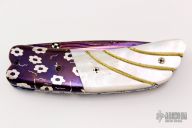 Blue Damascus and MOP Linerlock