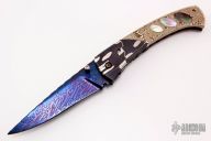 Damascus, Mokume and Black Lip Pearl linerlock