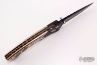 Damascus, Mokume and Black Lip Pearl linerlock