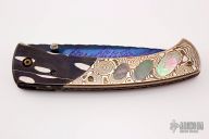 Damascus, Mokume and Black Lip Pearl linerlock
