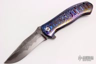 Deluge Framelock #12 - Timascus and XHP Core Damascus