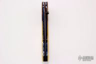 Damascus and Gold lip Pearl Linerlock - Rick Dunkerly