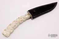 Carved Stag Knife - Damasteel