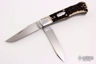 2 Blade Stag Trapper Slipjoint and Lockback