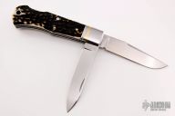 2 Blade Stag Trapper Slipjoint and Lockback