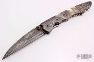 Damascus and Black Lip Pearl Linerlock
