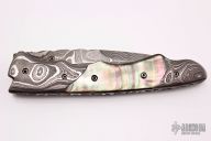 Damascus and Black Lip Pearl Linerlock