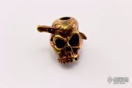 Copper/Brass Skull Bead w/ Knife Through Head