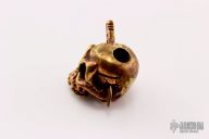 Copper/Brass Skull Bead w/ Knife Through Head