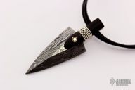 Damascus Arrowhead Necklace with Diamond