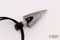Damascus Arrowhead Necklace with Diamond