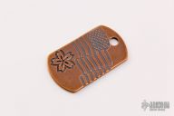 Copper Flag and Flower Dog Tag