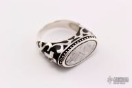 Meteorite and Sterling Silver Ring - Size 12
