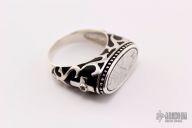 Meteorite and Sterling Silver Ring - Size 12