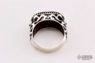 Meteorite and Sterling Silver Ring - Size 12