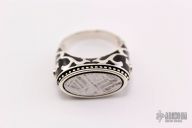 Meteorite and Sterling Silver Ring - Size 12