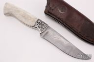 Engraved Damascus Montana Hunter