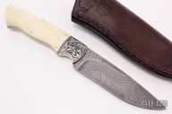 Engraved Damascus Sable Hunter