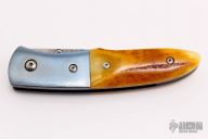 Damascus and Stag Linerlock