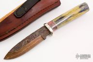 Hunter - Zebra leg w/ Bird's Eye Pattern Damascus
