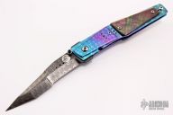 Damascus and Black Lip Pearl Linerlock