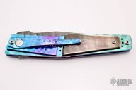 Damascus and Black Lip Pearl Linerlock