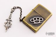 Brass Zippo with Sterling Silver Embelishments