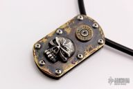 Bad Intent Sterling Silver Dog Tag w/ .45 Auto