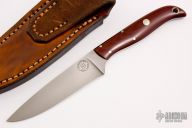 Belt Knife - Burgundy Paper Micarta