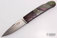 Damascus and Black Lip Pearl Lockback
