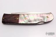 Damascus and Black Lip Pearl Lockback