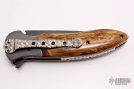 Linerlock - Damascus and Mammoth Ivory